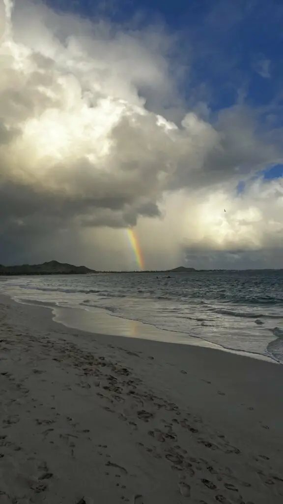 rainbow at kailua beach park